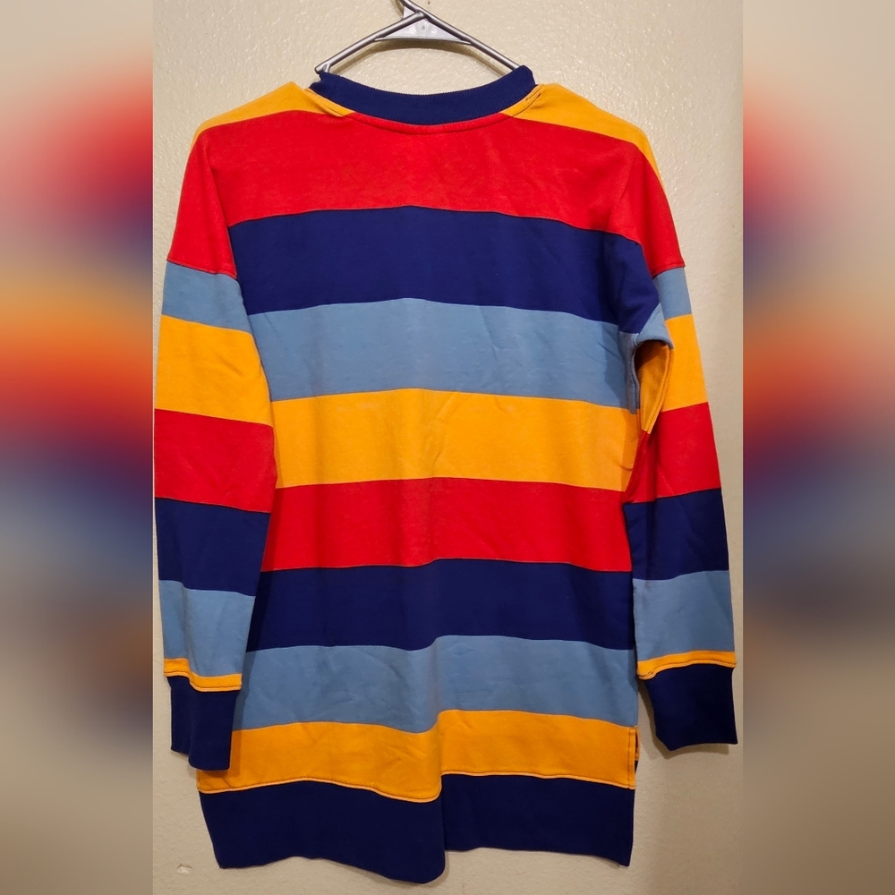 LuLaRoe Red Blue Yellow Multi-Striped Tunic - Picture 4 of 8